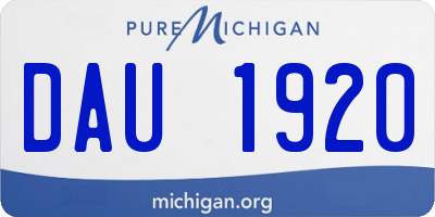 MI license plate DAU1920