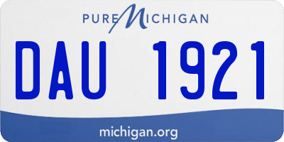 MI license plate DAU1921
