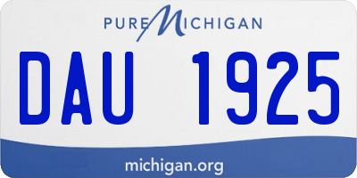 MI license plate DAU1925