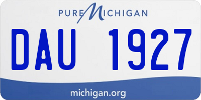 MI license plate DAU1927