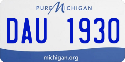 MI license plate DAU1930