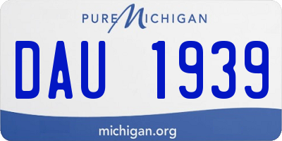 MI license plate DAU1939