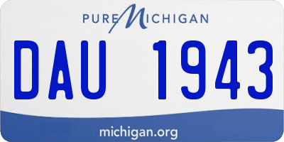 MI license plate DAU1943