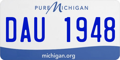 MI license plate DAU1948