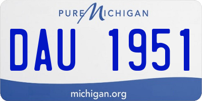 MI license plate DAU1951