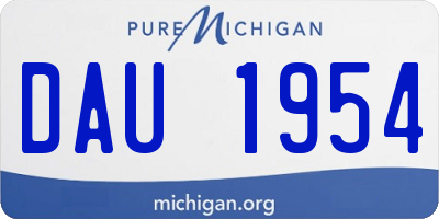 MI license plate DAU1954