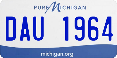MI license plate DAU1964