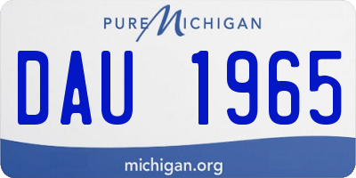 MI license plate DAU1965