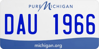 MI license plate DAU1966