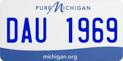 MI license plate DAU1969