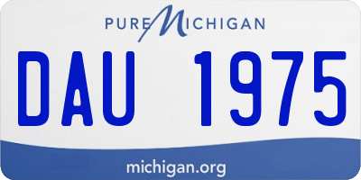 MI license plate DAU1975