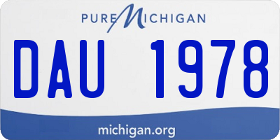 MI license plate DAU1978