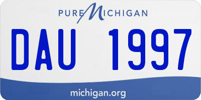 MI license plate DAU1997