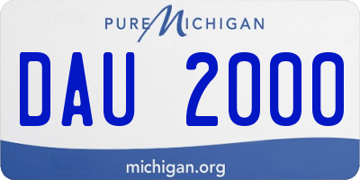 MI license plate DAU2000
