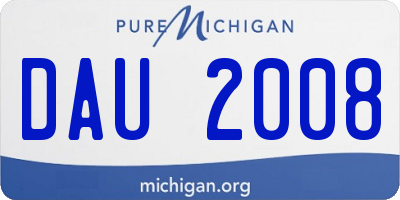 MI license plate DAU2008