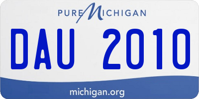 MI license plate DAU2010