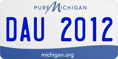 MI license plate DAU2012