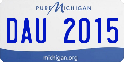 MI license plate DAU2015