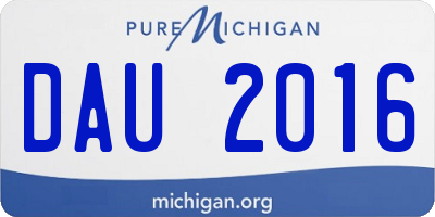 MI license plate DAU2016
