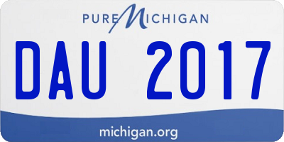 MI license plate DAU2017