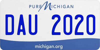 MI license plate DAU2020