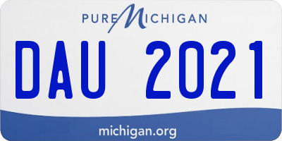 MI license plate DAU2021