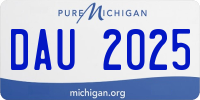 MI license plate DAU2025