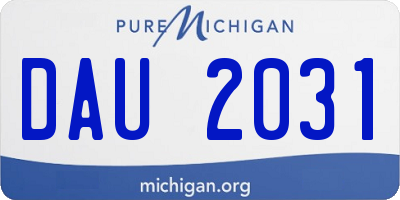 MI license plate DAU2031