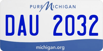 MI license plate DAU2032