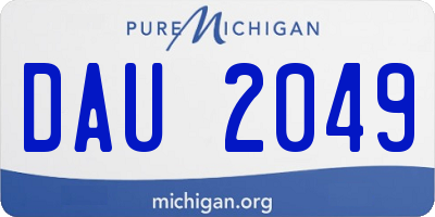 MI license plate DAU2049