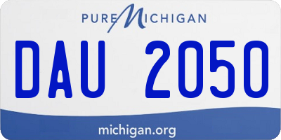 MI license plate DAU2050