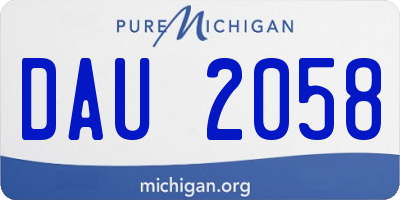 MI license plate DAU2058