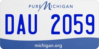 MI license plate DAU2059