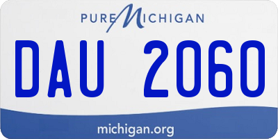 MI license plate DAU2060