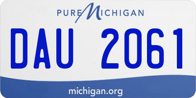 MI license plate DAU2061