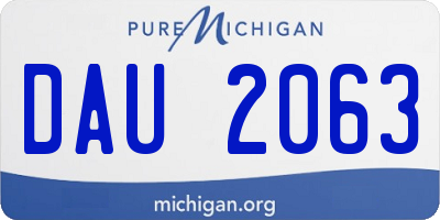 MI license plate DAU2063