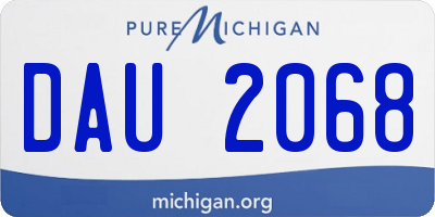 MI license plate DAU2068