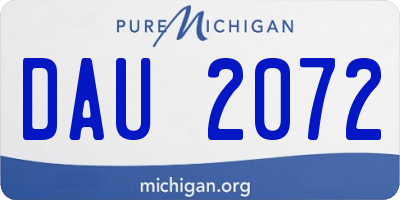 MI license plate DAU2072