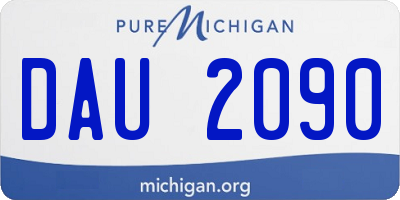 MI license plate DAU2090