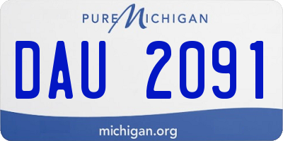 MI license plate DAU2091