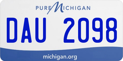 MI license plate DAU2098