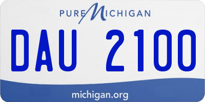 MI license plate DAU2100