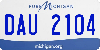MI license plate DAU2104