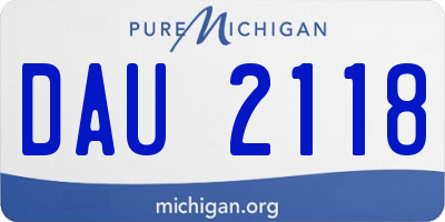 MI license plate DAU2118