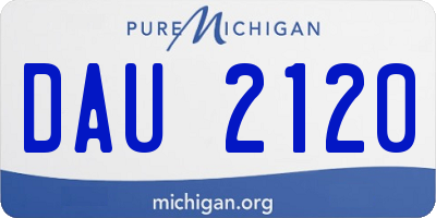 MI license plate DAU2120