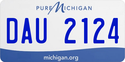 MI license plate DAU2124