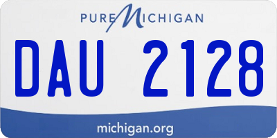 MI license plate DAU2128