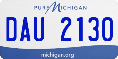MI license plate DAU2130