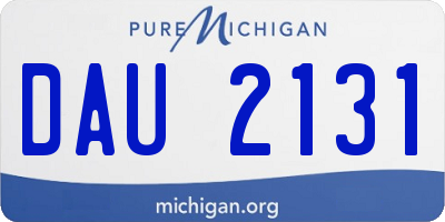 MI license plate DAU2131