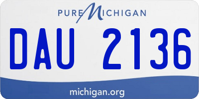 MI license plate DAU2136